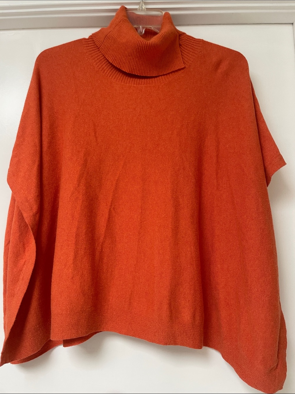 Tyler Boe Orange Cowl Neck Poncho Sweater